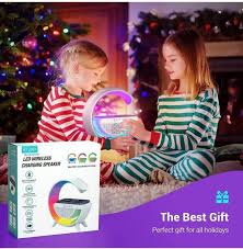 G Shaped Rgb Light Table Lamp With Wireless Charger Bt2301